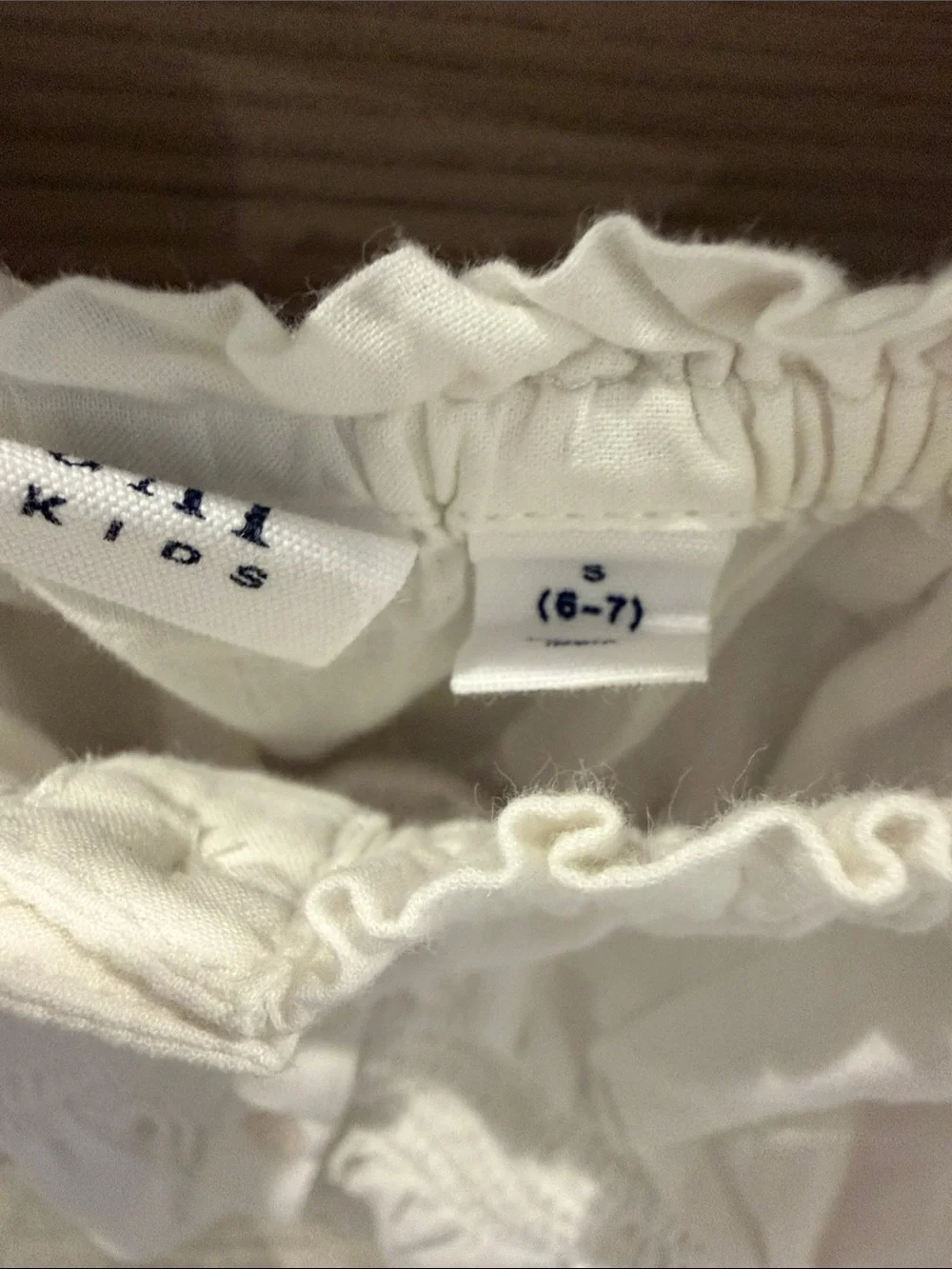 GAP White Shirred Peplum Button-Front Top